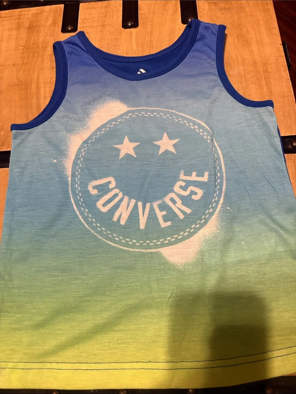 Converse Boys' Blue-Green Ombre Tank Top with Star Logo